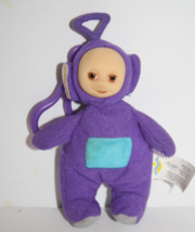 Teletubbies Tinky Winky Purple Plush Clip Soft Toy 5&quot; Finger Puppet Beanbag 1999 - £6.93 GBP