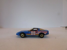 MATTEL 1982 HOT WHEELS DIECAST 1980&#39;S CORVETTE BLUE #88 STRIPING DIECAST... - $3.62