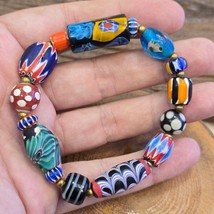 Vintage african venetian style glass beads bracelet #br3Gift - $490.64 MXN