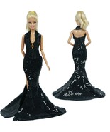 Doll Dress For Barbie Doll Shiny Sequins Princess Wedding Gown Fish tail... - £18.33 GBP