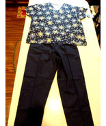 Crest Scrubs Uniform Combo Snowflakes Teddy bear Moose top 2XL solid Bot... - €21,10 EUR