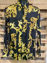 Versace Collection Black Gold Long Sleeve Button Down Shirt Men's Size 4... - $173.25
