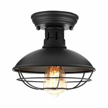 Farmhouse Flush Mount Ceiling Light - Easric Industrial Ceiling Light Fixture Ru - £38.96 GBP