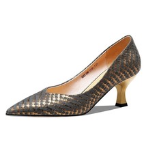 ALLBITEFO  heel design sheepskin leather women heels fashion woman pumps night c - £81.15 GBP