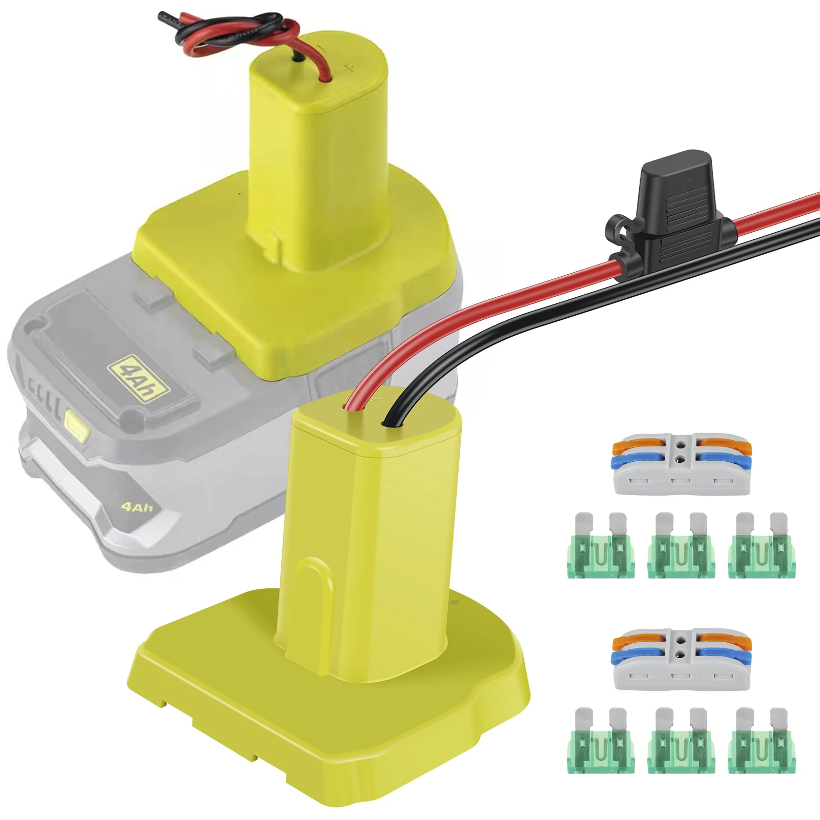 New 2 Pa Power Wheel Adapter Compatible with Ryobi 18V Battery Safe Insulated Ba - £49.63 GBP