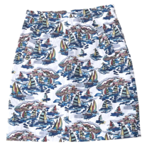 Nine West Sailboat Skirt Linen Pencil Straight Skirt Womens Size 10 Lined - £15.81 GBP