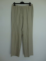 New LAFAYETTE 148 Beige Linen Barrow Pants Trouser 12 - £58.07 GBP