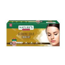 Nature&#39;s Essence Glowing Gold Facial Kit 3 Use, Multiple, 5 count, 75 gm - £13.65 GBP