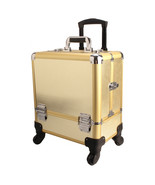 TZ Case Wheeled Beauty Spinner Makeup Case Organizer Gold Stripe - $294.18 CAD