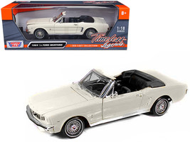 1964 1/2 Ford Mustang Convertible Cream 1/18 Diecast Car Model by Motormax - £48.35 GBP