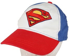Vintage Superman DC Comics Youth Cap - Embroidered Superhero Logo Kids Hat 2016 - £5.49 GBP