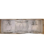 3 Piece Silver Double Ring Candle Holder Wedding Set - Metal Glow - $24.99