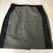 The Limited Women&#39;s Skirt Gray and Blue w/ Leather Size 0 - £23.52 GBP