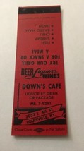 Vintage Matchbook Cover Matchcover Down’s Cafe Louisville KY - £2.41 GBP