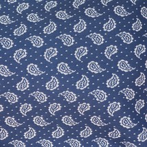 Stoff 1970&#39;s 1960&#39;s Blau Paisley Muster Polyester Dehnbares Stoff 147cmx325cm - £93.37 GBP