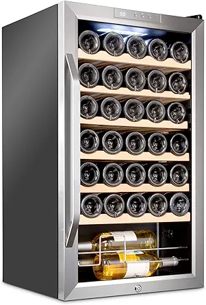 Ivation 34 Bottle Compressor Wine Cooler Refrigerator w/Lock | Large Fre... - $667.99