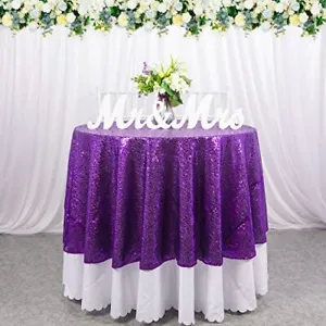 New Sequin Tablecloth Square 54X54 Inch White Table Cloths For Round Table White - £58.62 GBP