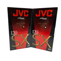 JVC T-120 SX Blank High Performance VHS Tapes Lot of 2 New &amp; Sealed - £11.53 GBP