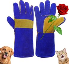 14" Royal Blue Animal Handling Gloves - Bite and Thorn Proof Protection - $36.58