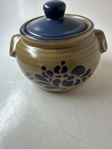 Pfaltzgraff Folk Art Blue Lid Sugar Bowl HTF US 4.25” X 5.5” - £68.31 GBP