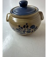 Pfaltzgraff Folk Art Blue Lid Sugar Bowl HTF US 4.25” X 5.5” - £67.42 GBP