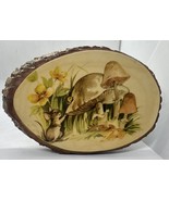 Vintage Wood Tree Mouse with Mushrooms Bark Wall Art Cottagecore - €33,84 EUR