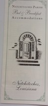 Vintage Natchitoches Parish Bed &amp; Breakfast Louisiana Brochure - $5.46 CAD