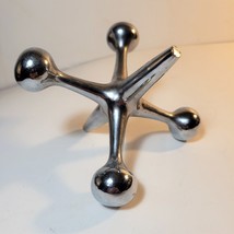 Vintage Heavy Chrome Jax Jack Bookend Paperweight Doorstop Mid Century Modern 6&quot; - £58.65 GBP