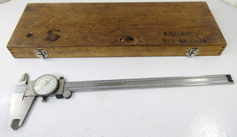 Vintage Mitutoyo 12&quot; Machining Dial Calipers 505-628-50 w/ Original Wood... - £70.04 GBP
