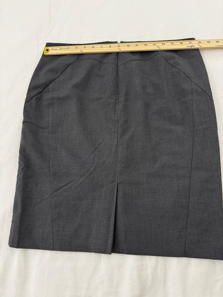 Worthington Women's Gray Rear Zip & Slit Pencil Pull-On Skirt Size 14 Waist 36" Item image 9