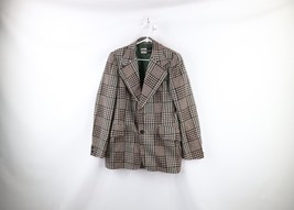 Vtg 70s Streetwear Mens 40L Wool Tweed Sport Coat Suit Jacket Houndstoot... - £47.17 GBP