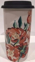 Starbucks Ceramic White Coffee Mug Floral Traveler Tumbler w/ Lid 2015 10 oz. - $39.59