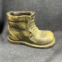 Rare Work Boot Decor Shoe - Planter - Pencil Holder - 2.4 Pounds - 5” Tall - £13.41 GBP