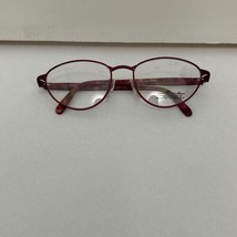 VTG NOS Silhouette Red Metal Frame &amp; Patterned Plastic Arm Glasses 53-17... - £27.52 GBP