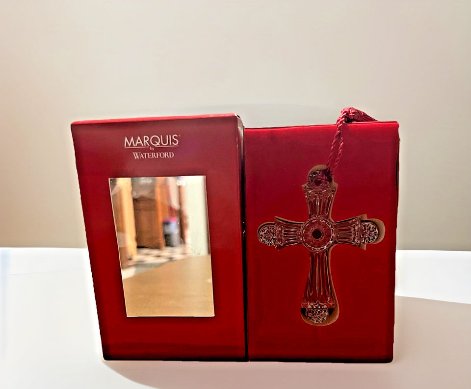 Marquis By Waterford Crystal Cross Christmas Ornament In Box Made In Germany Item image 2