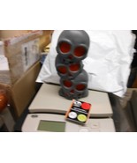 Decor &quot;3 Grey With Orange Eyes Halloween&quot; Light Up Plastic Figure 7&quot; H NEW - $8.42