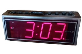 Vintage Woodgrain Digital Alarm Clock KMC Model 526N His and Her Alarms - $12.82