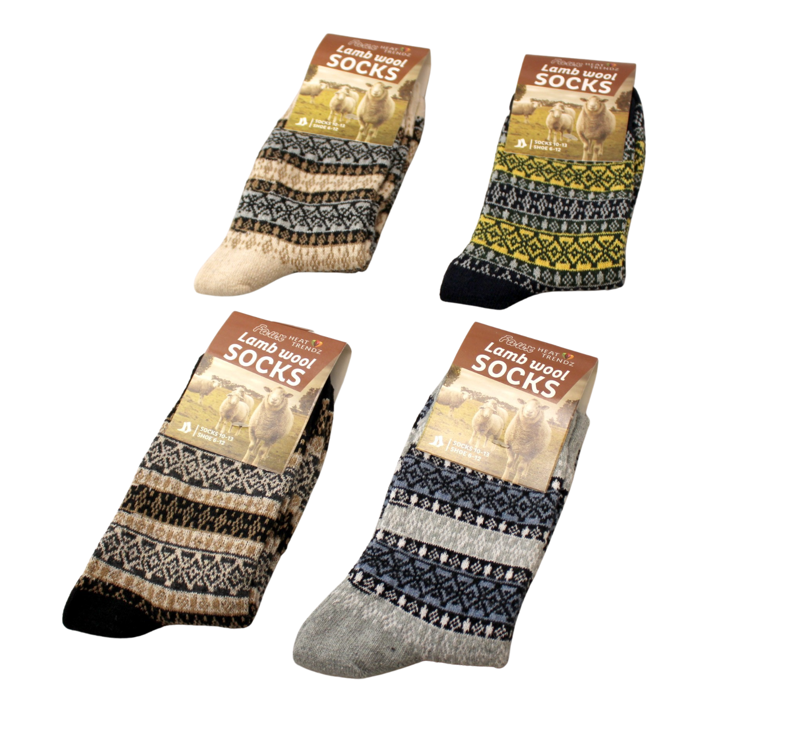 4 Pair Men&#39;s Faux Lambs Wool Socks Winter Crew Sock Warm Hiking Mid Calf... - $13.81