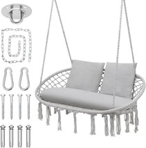 Monibloom 2-Seater Outdoor Hammock Chair With 3-Coil Seats, Indoor/Outdoor - $103.97