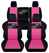 Fits 2013-2017 Jeep Wrangler JK 4 door Front and Rear seat covers W/ flag design - $189.99