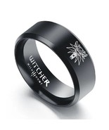 The Witcher 3 Wild Hunt Ring Wolf Head Stainless Steel Black Rings for M... - £10.40 GBP