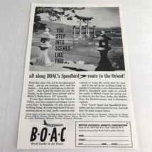 1960 Vintage Print Ad BOAC Jet Travel Speedbird Airlines Advertising Art  - $9.89