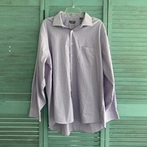 Van Heusen Flex Regular Fit Button Up Shirt ~ Sz 17.5 34/35 ~ Purple - £17.69 GBP