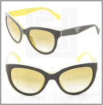 PRADA Hexagonal Gray Yellow Color Block Cat Eye Sunglasses 05P PR05PS Authentic - £141.34 GBP