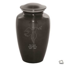 Large/Adult 200 Cubic Inch Custom Engraved Metal Dove Funeral Cremation Urn - £167.47 GBP