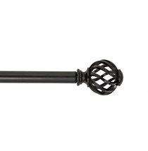 3/4&quot; Black Twist Cage Single Curtain Rod, 30-84&quot;, Black - £25.21 GBP