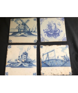 Antique typical Dutch tiles, DELFT, 18th century - £121.11 GBP