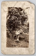 RPPC Poor Kid Don&#39;t Fall off Bench Moms Trying to Get a Photo Postcard J23 - £6.35 GBP