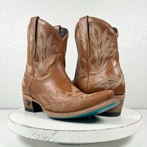 NEW Lane LEXINGTON Brown Cowboy Boots 7.5 Leather Western Short Ankle Snip Toe - £151.66 GBP