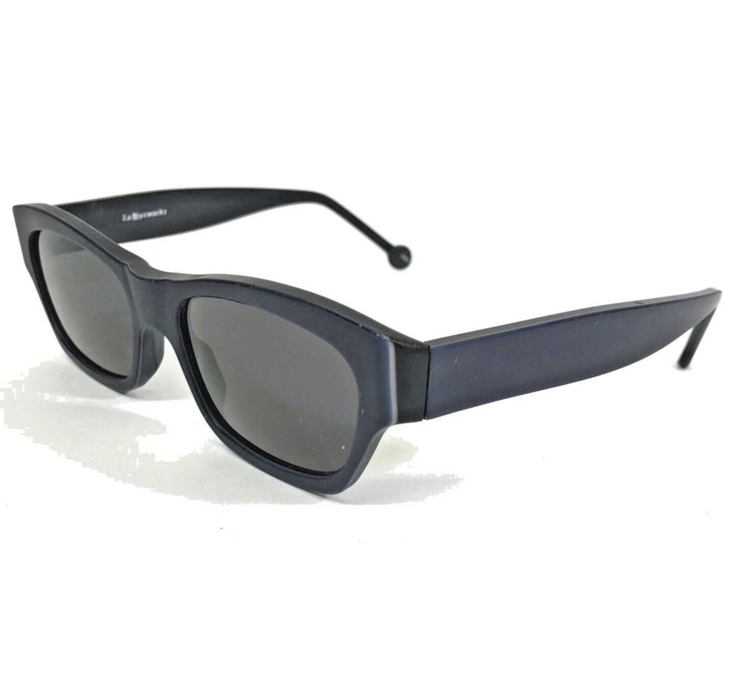Primary image for Vintage la Eyeworks Sunglasses MILES Matte Blue Thick Rim Frames Gray Lenses